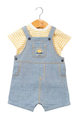 Salopette-short et t-shirt - Bleu
