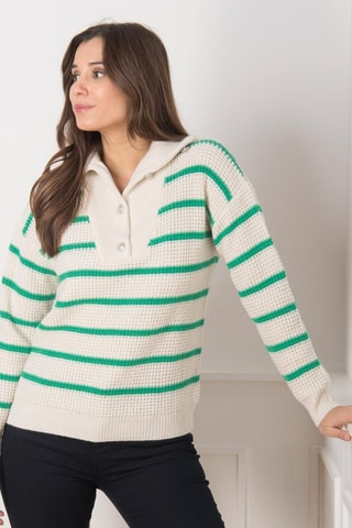 Pull - Blanc et vert
