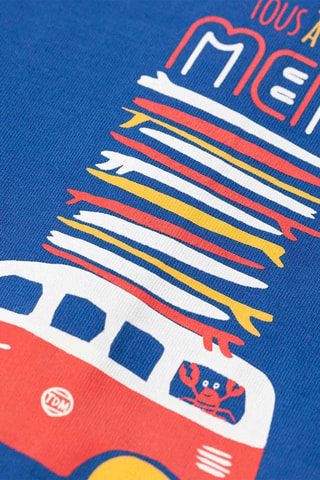 T-shirt et short Lubarou - Blanc, bleu et jaune