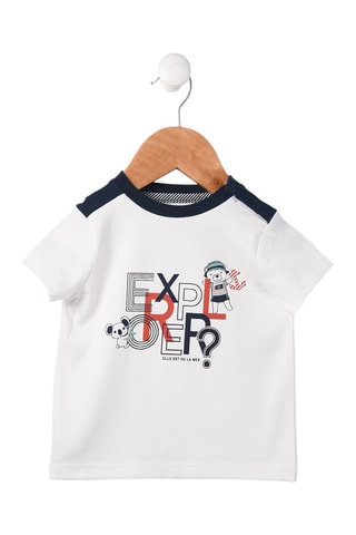 T-shirt Autol - Blanc et bleu