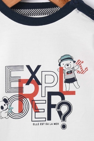 T-shirt Autol - Blanc et bleu