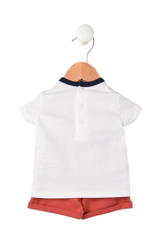 T-shirt et short Anofa - Blanc, rouge et bleu