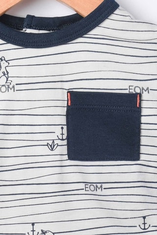 T-shirt et short Anofa - Blanc, rouge et bleu