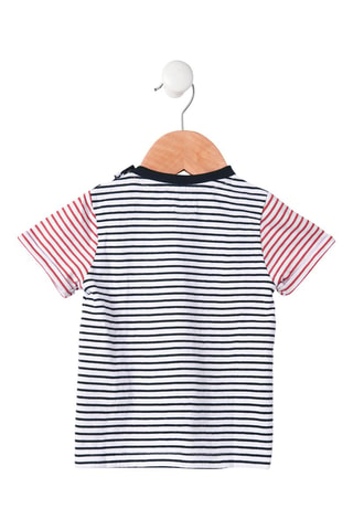 T-shirt Ayjo - Blanc, rouge et bleu