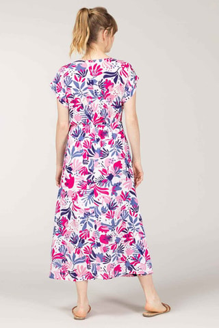 Robe longue - Blanc, violet et rose