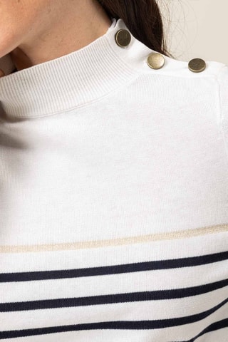 Pull - Blanc, noir et beige