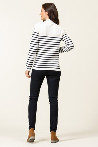 Pull - Blanc, noir et beige