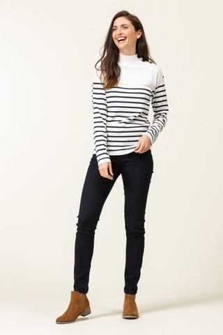 Pull - Blanc, noir et beige
