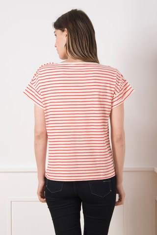 T-shirt - Blanc et orange