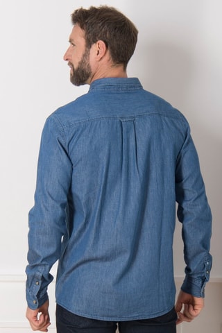Camisa de ganga - Azul - Azul