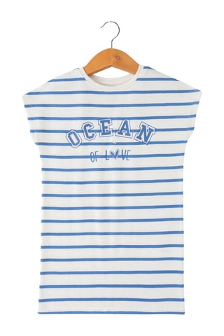Robe de plage - Blanc et bleu