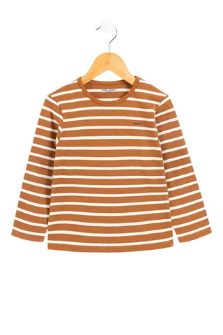 T-shirt - Blanc et marron