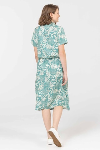 Robe chemise - Blanc et vert