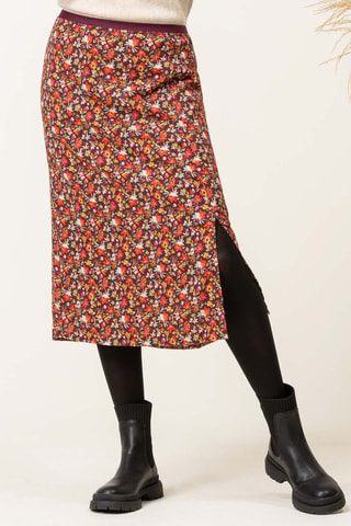 Jupe midi - Rouge, jaune et violet