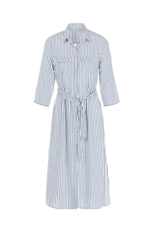 Robe chemise - Blanc et bleu