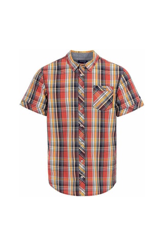Camisa ECARO - Vermelho-tijolo - Branco, preto e amarelo