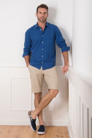 Camisa em linho - Azul - Azul