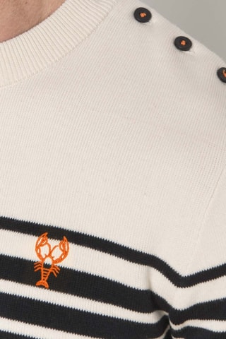 Pull - Blanc, noir et orange
