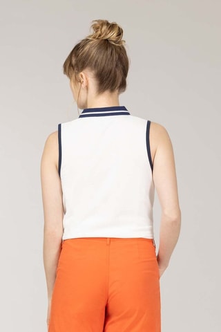Top - Blanc, bleu et orange