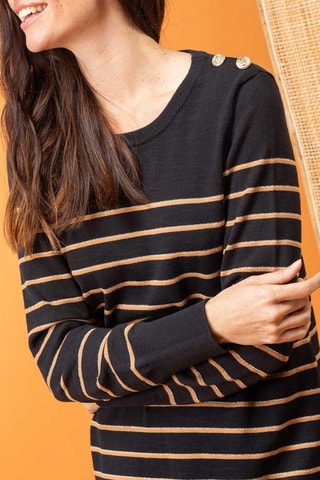 Robe pull - Noir et marron