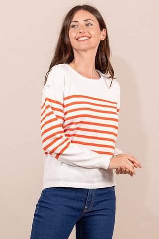 Pull - Blanc et orange