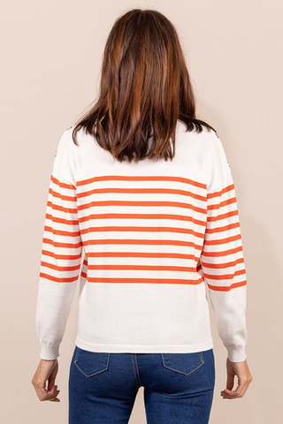 Pull - Blanc et orange