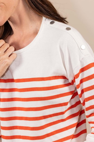 Pull - Blanc et orange