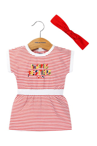 Robe et bandeau Randol - Blanc, rouge et bleu