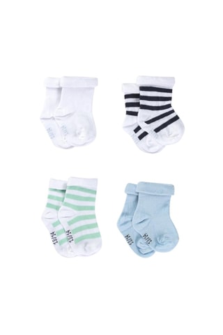 4 paires de chaussettes Nochette - Blanc, noir et vert