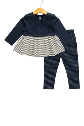 Tunique et legging - Blanc et bleu