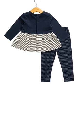 Tunique et legging - Blanc et bleu