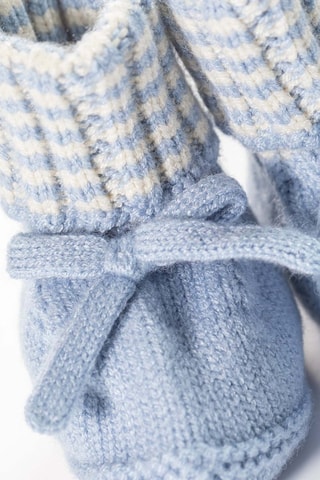 Bonnet aviateur et chaussons - Blanc et bleu
