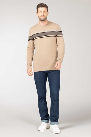 Pull - Blanc, noir et beige