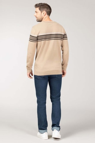 Pull - Blanc, noir et beige