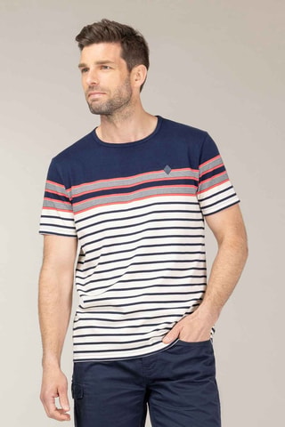 T-shirt - Blanc, rouge et bleu