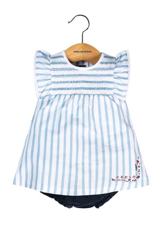 Robe et bloomer Zirki - Blanc et bleu