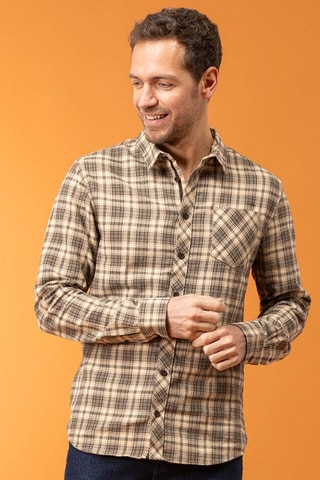 Camisa - Bege - Bege e castanho