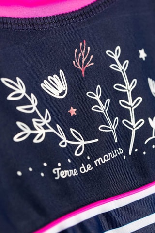 Haut de maillot Monila - Blanc, bleu et rose