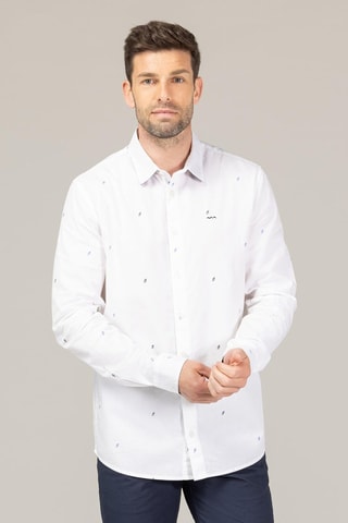 Camisa - Branco - Branco e azul