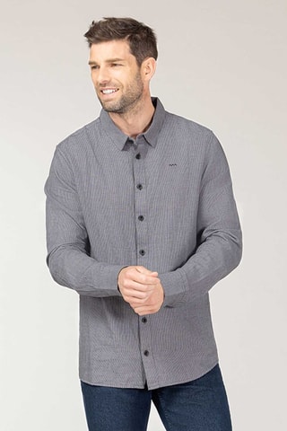 Camisa - Cinzento - Azul e cinzento