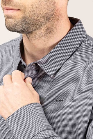 Camisa - Cinzento - Azul e cinzento