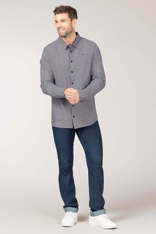 Camisa - Cinzento - Azul e cinzento