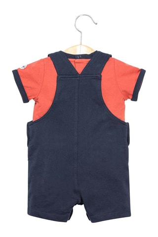 T-shirt et salopette Igori - Bleu et orange