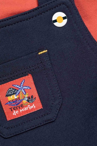 T-shirt et salopette Igori - Bleu et orange