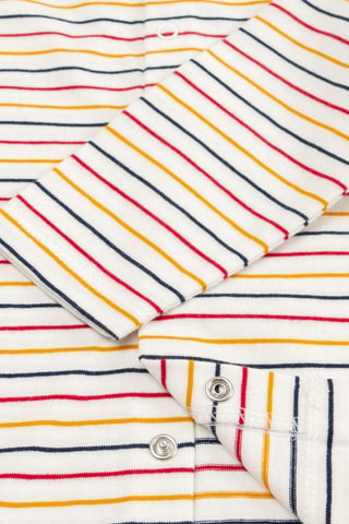 Salopette et t-shirt - Blanc, rouge et bleu