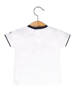 T-shirt - Blanc, noir et bleu