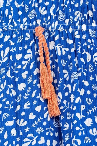 Robe de plage - Blanc, bleu et orange
