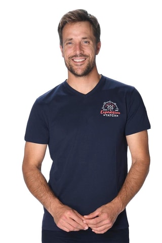 T-shirt - Blanc et bleu