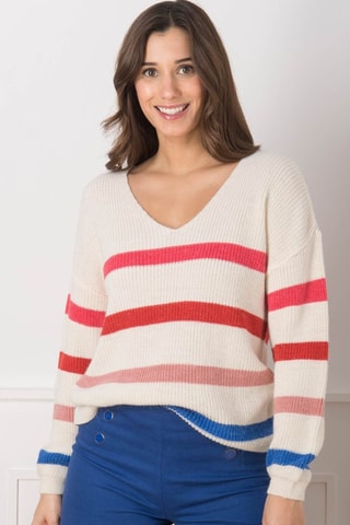 Pull - Blanc, rouge et rose