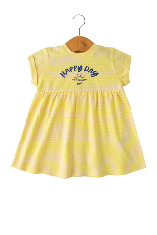 Robe - Blanc, bleu et jaune